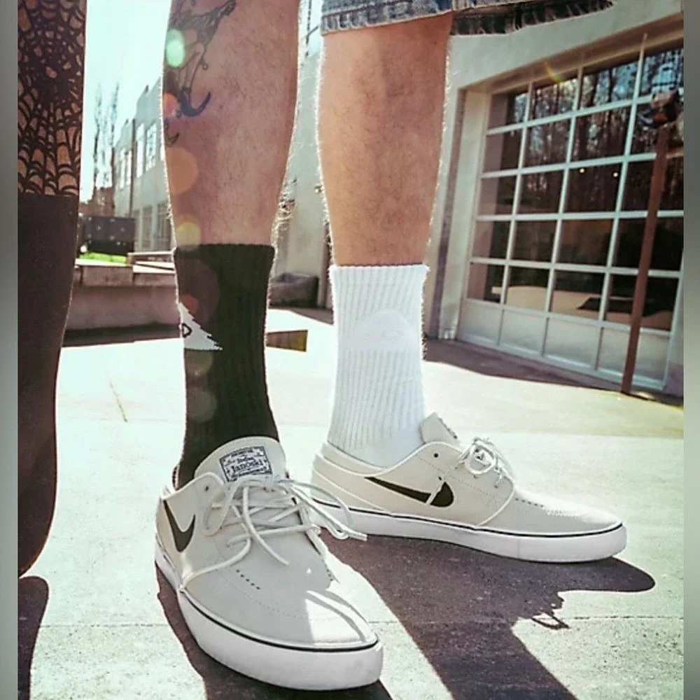 Nike SB Stefan‎ Janoski OG+ Mens US6 Alabaster Black Suede Skate Shoes